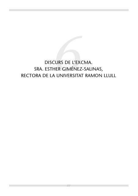 Llibret amb els discursos de l'acte - Universitat Ramon Llull