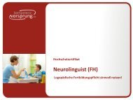 Neurolinguist (FH) - Hochschule für Gesundheit und Sport