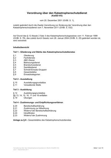 Verordnung über den Katastrophenschutzdienst (PDF, 45KB)