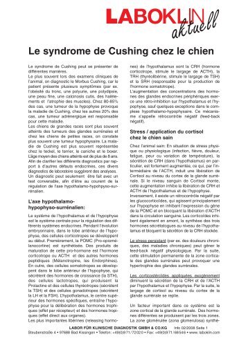 Le syndrome de Cushing chez le chien - Laboklin