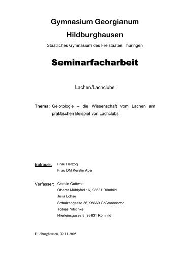 Seminarfacharbeit - Lachclub Recklinghausen