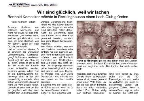 Wir sind gluecklich\374 - Lachclub Recklinghausen