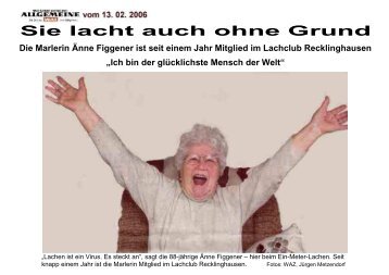 Sie lacht auch ohne Grund\374 - Lachclub Recklinghausen