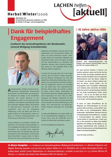 Newletter Herbst-Winter 2006 - Lachen Helfen e.V.