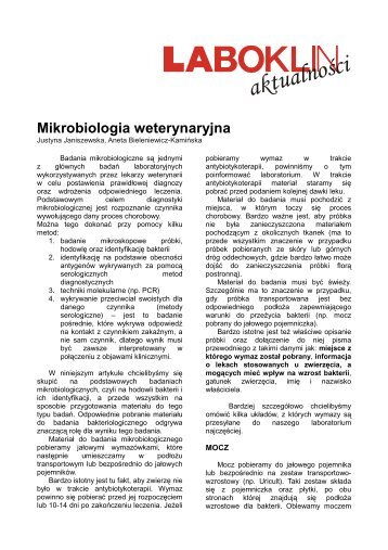 Mikrobiologia weterynaryjna - Laboklin