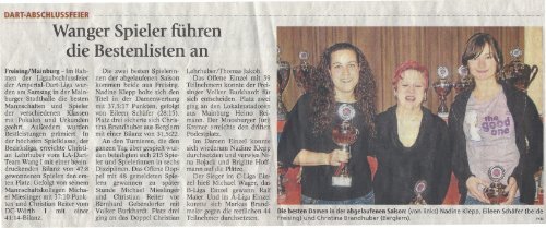 ADL Abschluss 2010-2 (Freisinger Tagblatt) - LA Dart Team Wang eV