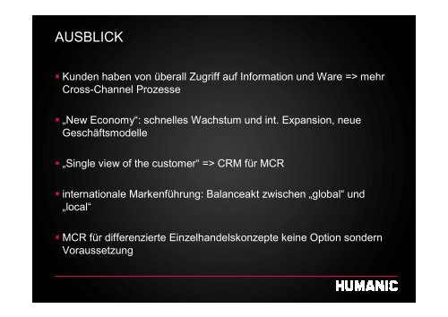 Peter Horvath - Cross-Channel-Marketing HUMANIC - Ladenbau