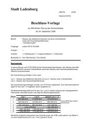 Stadt Ladenburg Beschluss-Vorlage