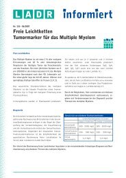 Freie Leichtketten Tumormarker für Das Multiple Myelom - LADR