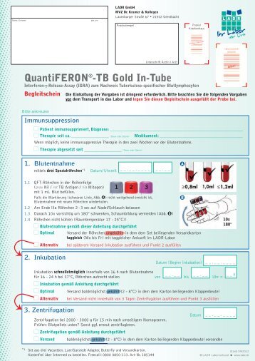 Quantiferon-Begleitschein - LADR