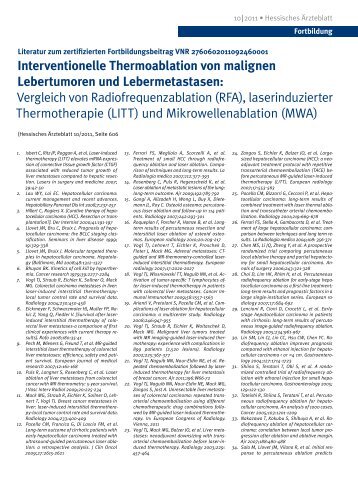 Interventionelle Thermoablation von malignen Leber tumoren und ...