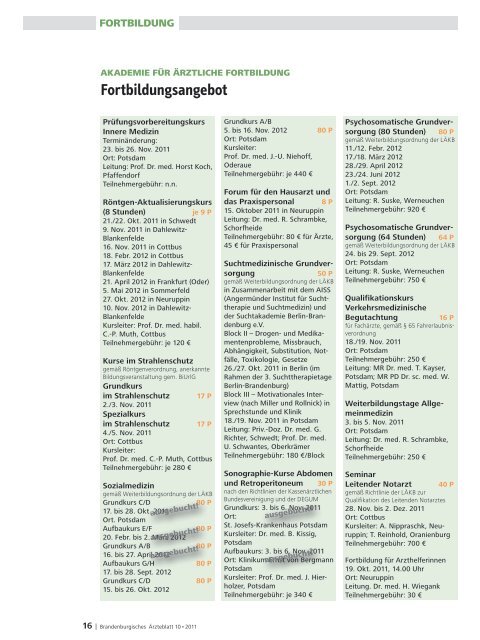 Ausgabe 10/2011 - Landesärztekammer Brandenburg