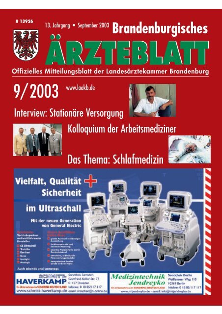 Brandenburgisches Ärzteblatt Ausgabe 09/2003