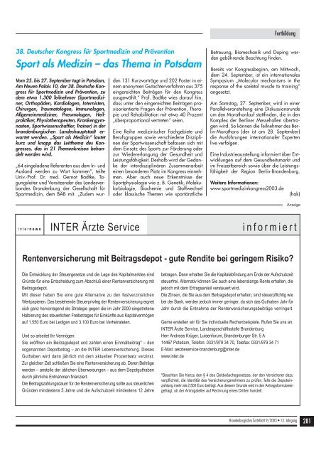 Brandenburgisches Ärzteblatt Ausgabe 09/2003