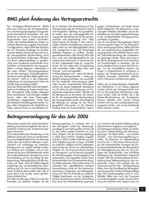 Brandenburgisches Ärzteblatt Ausgabe 03/2006