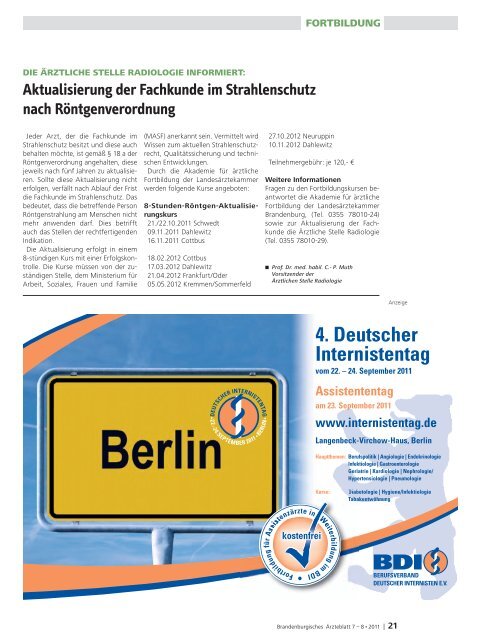 Ausgabe 07-08/2011 (PDF, 8364 kByte) - Landesärztekammer ...