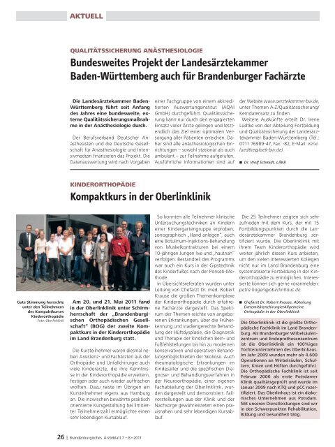 Ausgabe 07-08/2011 (PDF, 8364 kByte) - Landesärztekammer ...