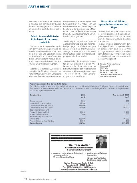 Brandenburgisches Ärzteblatt 03/2010 - Landesärztekammer ...