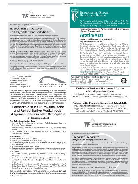 Brandenburgisches Ärzteblatt 03/2010 - Landesärztekammer ...