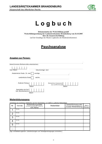 Psychoanalyse - Landesärztekammer Brandenburg
