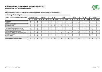 Berufstätige Ärzte am 31.12.2010 nach Anerkennungen ...