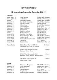 die Kreismeister im Crosslauf ermittelt am 06.10 - NLV Kreis Goslar