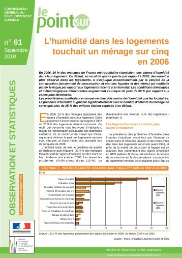 Le point sur l'humidité dans les logements - Ministère du ...