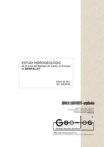 2602010G_Hidrogeologic Cardo - Ajuntament de Benifallet