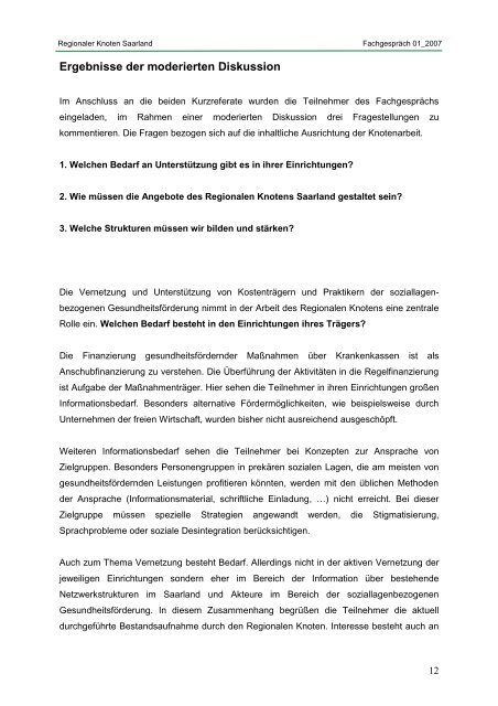 Regionaler Knoten Saarland - LandesArbeitsgemeinschaft für ...