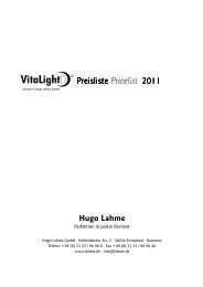 VitaLight 12 Seiten Preisliste 2011 - Hugo Lahme GmbH