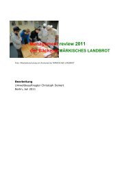 Management review 2011 - Märkisches Landbrot