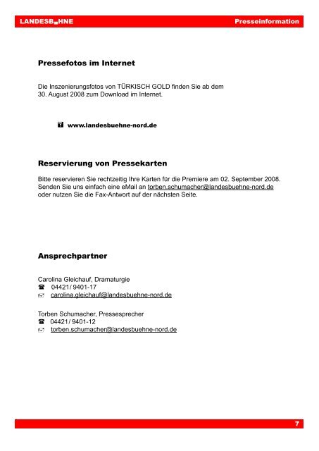 pressemappe - Landesbühne Niedersachsen Nord GmbH