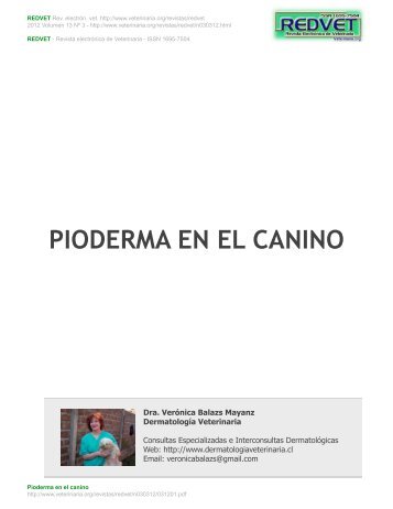 PIODERMA EN EL CANINO - Veterinaria.org