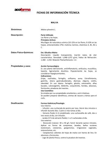 FICHAS DE INFORMACIÓN TÉCNICA - Acofarma