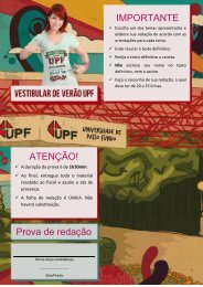 IMPORTANTE ATENÇÃO! Prova de redação - Vestibular UPF