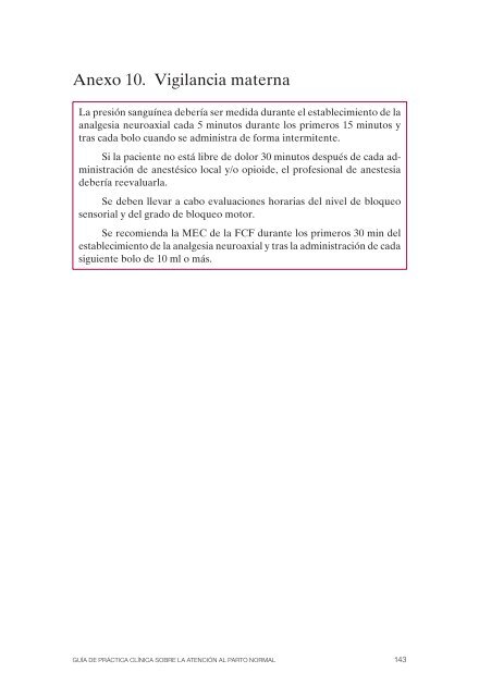 Guía de Práctica Clínica sobre la atención al parto normal