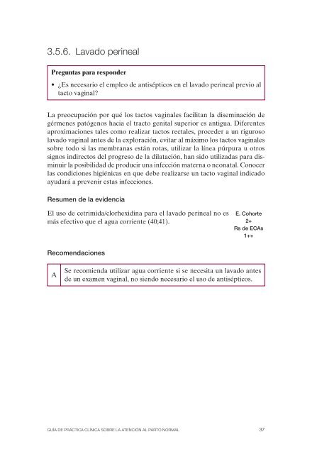 Guía de Práctica Clínica sobre la atención al parto normal