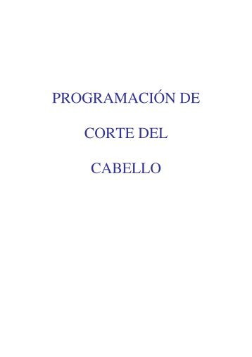 PROGRAMACIÓN DE CORTE DEL CABELLO - Gobierno de Canarias