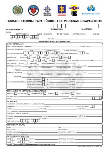 formato nacional para búsqueda de personas desaparecidas