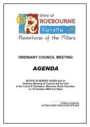 AGENDA - Shire of Roebourne