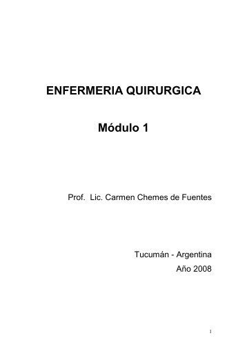 ENFERMERIA QUIRURGICA Módulo 1