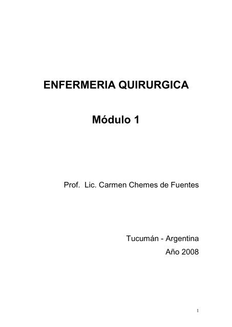 ENFERMERIA QUIRURGICA Módulo 1