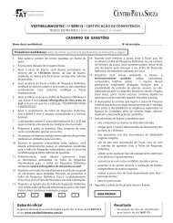 Vestibulinho Etec - Centro Paula Souza - Governo do Estado de ...
