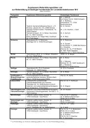 Zugelassene Weiterbildungsstätten und zur Weiterbildung ...