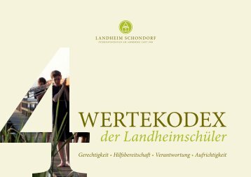 Wertekodex der Landheimschüler - Landheim Schondorf