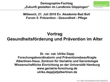 Vortrag Gesundheitsförderung und Prävention im Alter - Landkreis ...