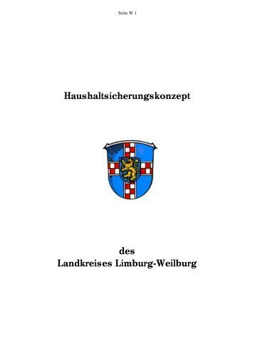 des Haushaltsicherungskonzept Landkreises Limburg-Weilburg