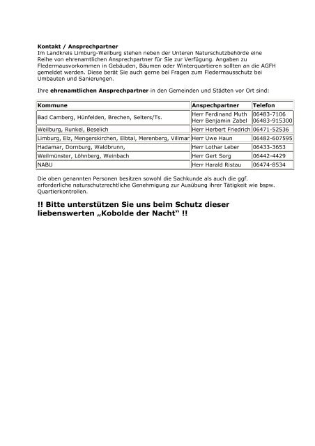 Fledermaus-Merkblatt - Landkreis Limburg-Weilburg