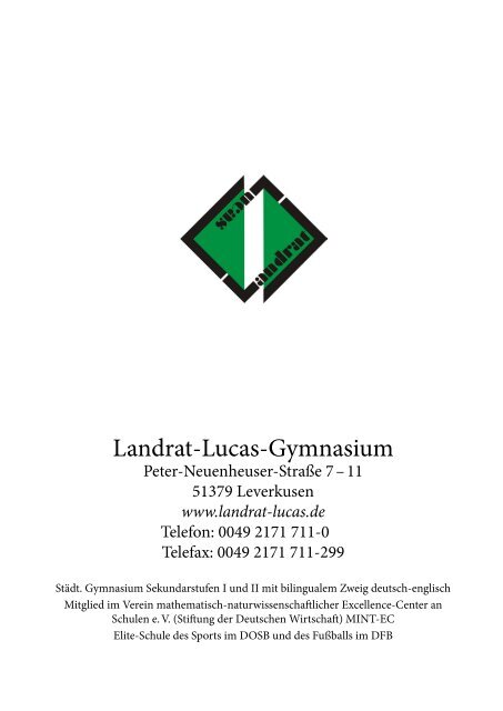 Rückblick auf das Jahr 2009 - Landrat-Lucas Gymnasium