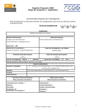 formatos de solicitud utilizados para la presentación de - Instituto ...